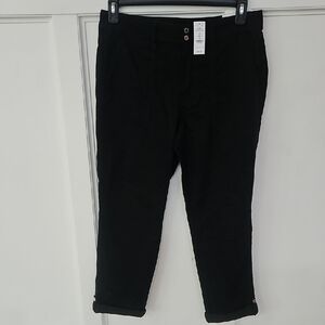WHBM Pret-a-Pedi Straight Cropped Pants, Black NWT